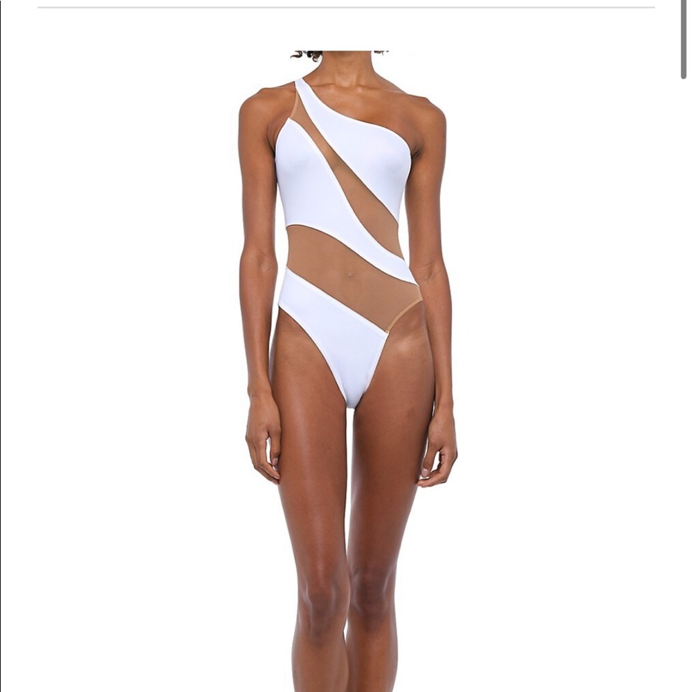 Norma Kamali Mesh Insert One Piece Swim